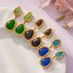 Color Cat-Eye Teardrop Jewelry