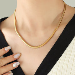 Minimal Flat Snake Chain Necklace