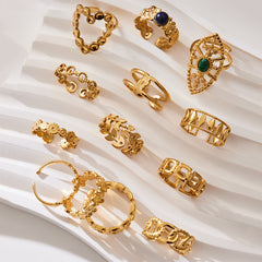 Openwork Geometric Ring Collection