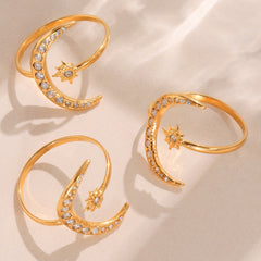 Celestial and Geometric Cubic Zirconia Rings