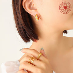 Cubic Zirconia and Pearl-Look Hoop Earrings