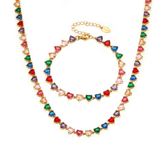Heart Cubic Zirconia Necklace & Bracelet