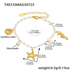 18K Gold-Plated Ocean Charm Necklace or Bracelet