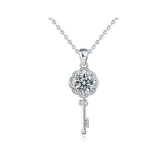 Daphne Dainty Pavé Key Pendant Necklace