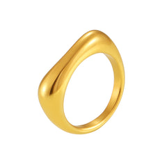 18K Gold-Plated Rectangular Stainless Steel Ring