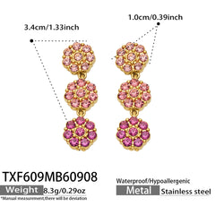 Color Cubic Zirconia Flower Station Jewelry