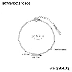 Geometric Link Stainless Steel Necklace & Bracelet