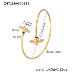 Gold-Tone Ocean or Insect Open Cuff Bracelet