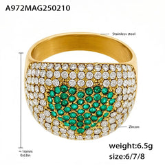 18K Gold-Plated Cubic Zirconia Heart Ring