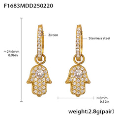 Cubic Zirconia Geometric Drop Earrings