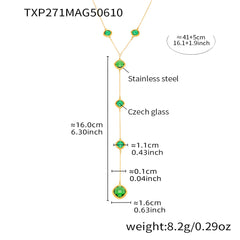 Faceted Glass Accent Long Necklace