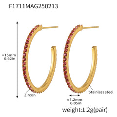 Cubic Zirconia Open Hoop Earrings