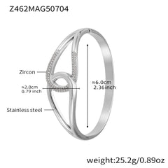 18K Gold-Plated Geometric Open Bangle Bracelets