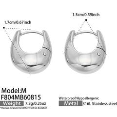 Polished U-Shaped 316L Stainless Steel Earrings