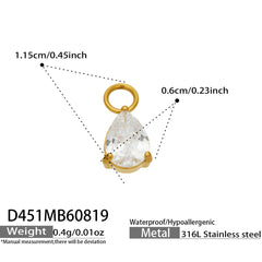 18K Gold-Plated Cubic Zirconia Pendant or Hoop Earrings