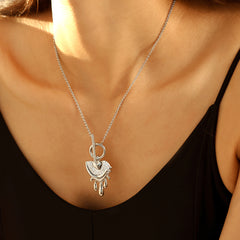 Heart Charm Toggle Pendant Necklace