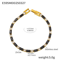18K Gold-Plated Color Cubic Zirconia Tennis Bracelet