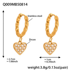 Gold-Tone Heart Charm Earring Designs