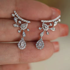 Camille Pavé Teardrop Stud Earrings No. 491131