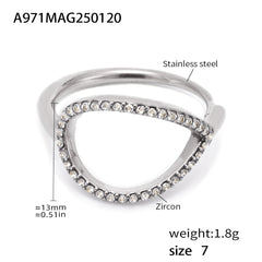 Cubic Zirconia Open Triangle Ring