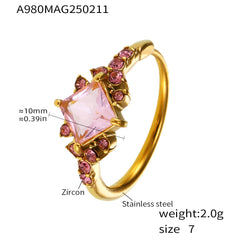 Square Cubic Zirconia Accent Ring