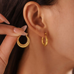 Textured Rounded Hoop Earrings