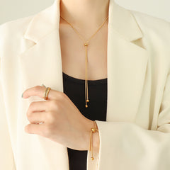 18K Gold-Plated Sliding Lariat Necklace or Bracelet