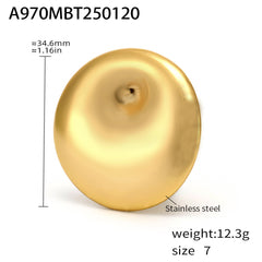 18K Gold-Plated Sculptural Spiral Disc Ring