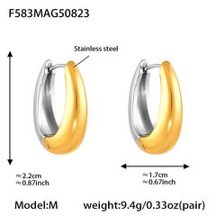 Polished U-Shaped Stainless Steel Hoop Earrings