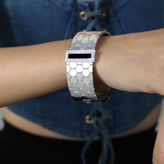 Cubic Zirconia Wide Geometric Bangle Designs