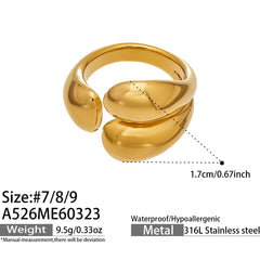 Sculptural Curved Stainless Steel Ring Designs