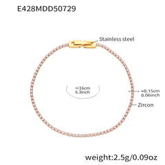 18K Gold-Plated Colored Cubic Zirconia Tennis Bracelet