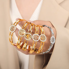 Tree of Life Link Bangle Bracelet