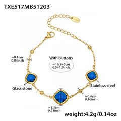 18K Gold-Plated Faceted Glass Accent Jewelry
