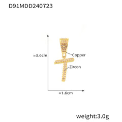 18K Gold-Plated Script Initial Charm Pendant