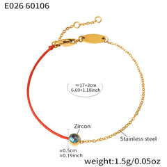 18K Gold-Plated Red Cord Stone-Accent Bracelet