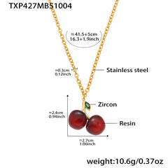 18K Gold-Plated Cherry Necklace or Earrings