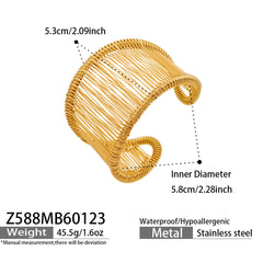 18K Gold-Plated & Silver-Tone Wrapped Wire Cuff