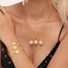 Cubic Zirconia Flower Necklace or Bracelet