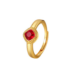 Nicolette Vintage-Inspired Ruby-Tone Adjustable Ring