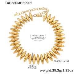 18K Gold-Plated Sculptural Spike Link Jewelry