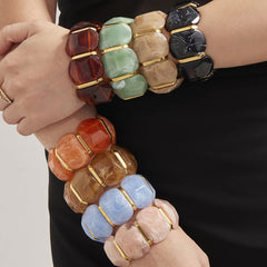 Colorful Resin Link Stretch Bracelet