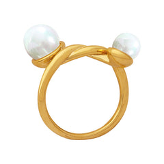 Twisted Pearl-Look Accent Ring