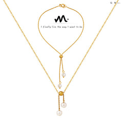Pearl-Look Vertical Drop Necklace or Bracelet