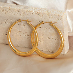 Large Polished 316L Stainless Steel Hoop Earrings