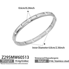 18K Gold-Plated Polished Geometric Bangle