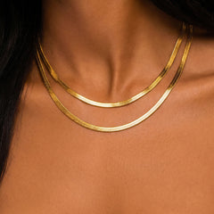 18K Gold-Plated Snake Chain Necklace and Bracelet