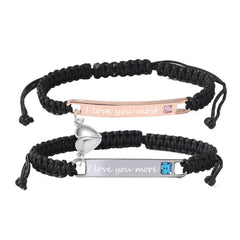 Personalized Magnetic Heart Love Bracelet Set