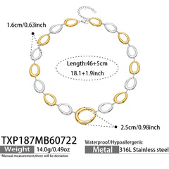 Oval Link Statement Necklace and Bracelet