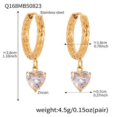 18K Gold-Plated Cubic Zirconia Charm Hoop Designs